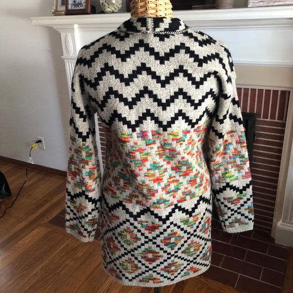 Dreamers Aztec chevron boho print cardigan S/M - Picture 3 of 4